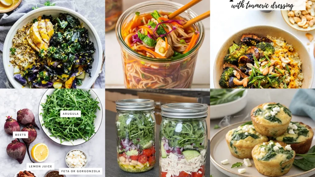 20 Anti Inflammatory Lunch Meal Prep Ideas With Colorful Bowls and Salads