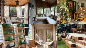 20 Back Porch Ideas With Pretty Seating, Plants and String Lights