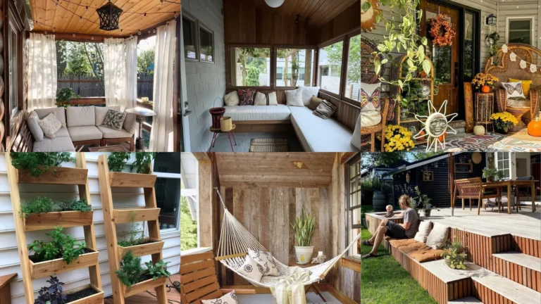 20 Back Porch Ideas With Pretty Seating, Plants and String Lights