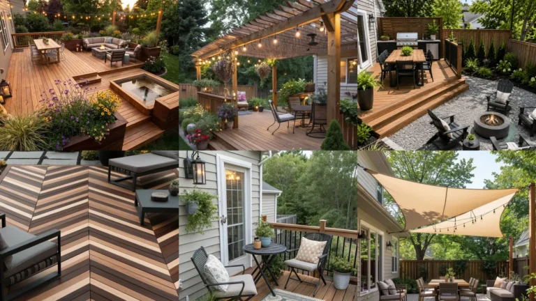 20 Backyard Deck Ideas With Pretty Seating, Planters and Lighting