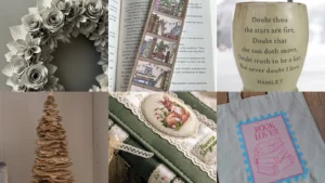 20 Book Themed Crafts for Adults, From Page Flowers to Pretty Book Covers