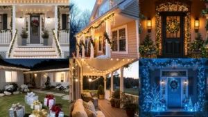20 Christmas Porch Light Ideas With Stars, Garland and Colorful Bulbs