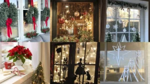 20 Christmas Window Decor Ideas With Bows, Stars and Little Villages