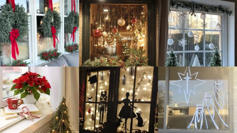 20 Christmas Window Decor Ideas With Bows, Stars and Little Villages