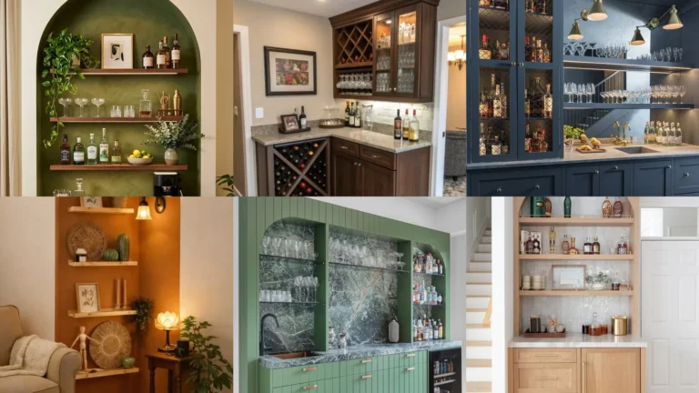 20 Corner Home Bar Ideas With Pretty Shelves and Clever Storage