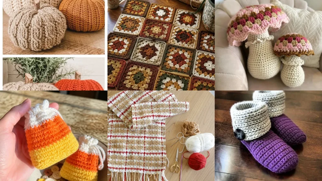 20 Fall Crochet Ideas With Pumpkins, Leaves and Pretty Layers