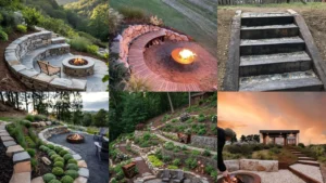 20 Ideas for a Fire Pit on a Sloped Yard and Its Surroundings