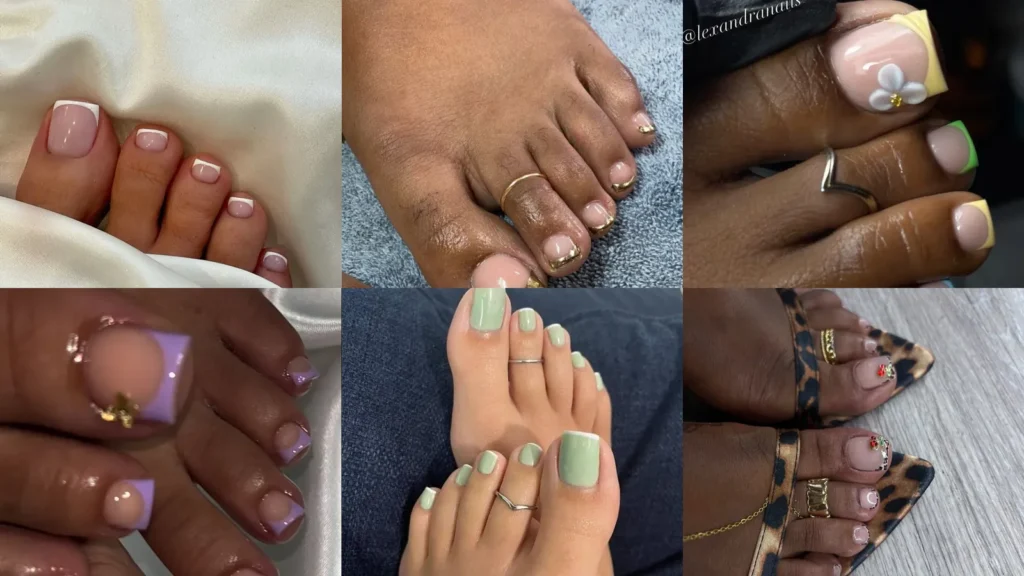 20 French Tip Toe Nails Ideas From Classic White to Colorful Designs