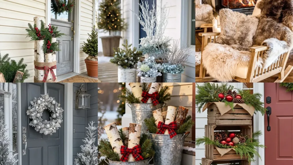 20 January Front Porch Decor Ideas With Greenery, Lanterns and Winter Details