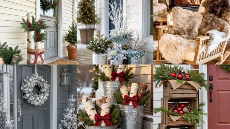 20 January Front Porch Decor Ideas With Greenery, Lanterns and Winter Details