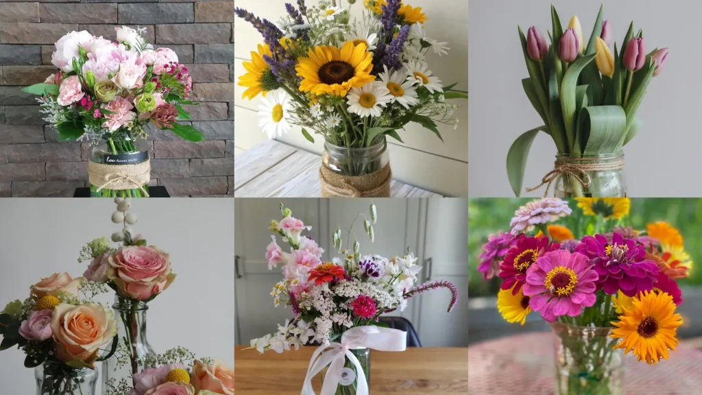 20 Mason Jar Flower Arrangements and Pretty Jar Display Ideas