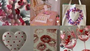 20 Valentine Craft Ideas for Girls Night With Hearts, Flowers and Pink Details